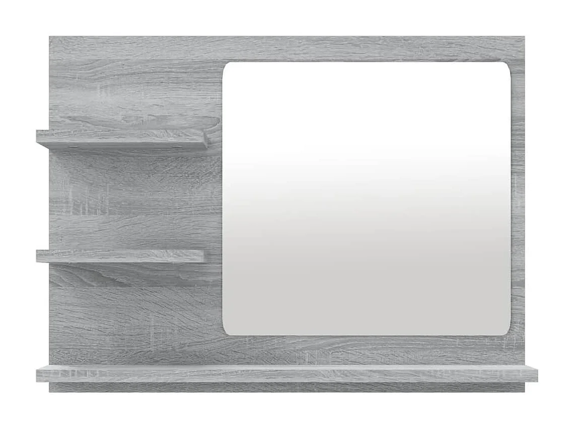 Espejo de baño Sonoma gris 60x10,5x45 cm Madera de ingeniería