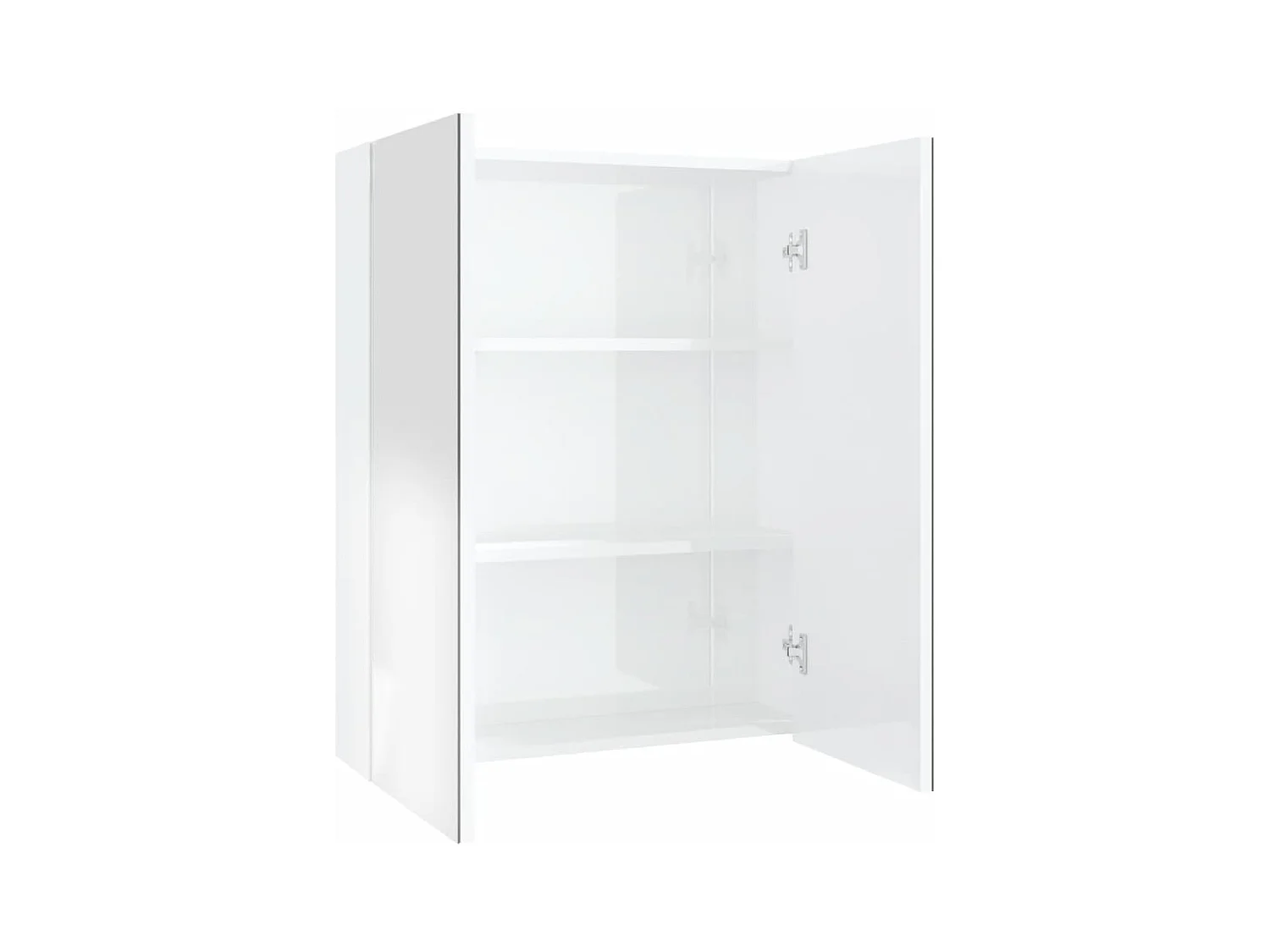 Mueble de baño con espejo 60x15x75cm MDF Blanco brillo