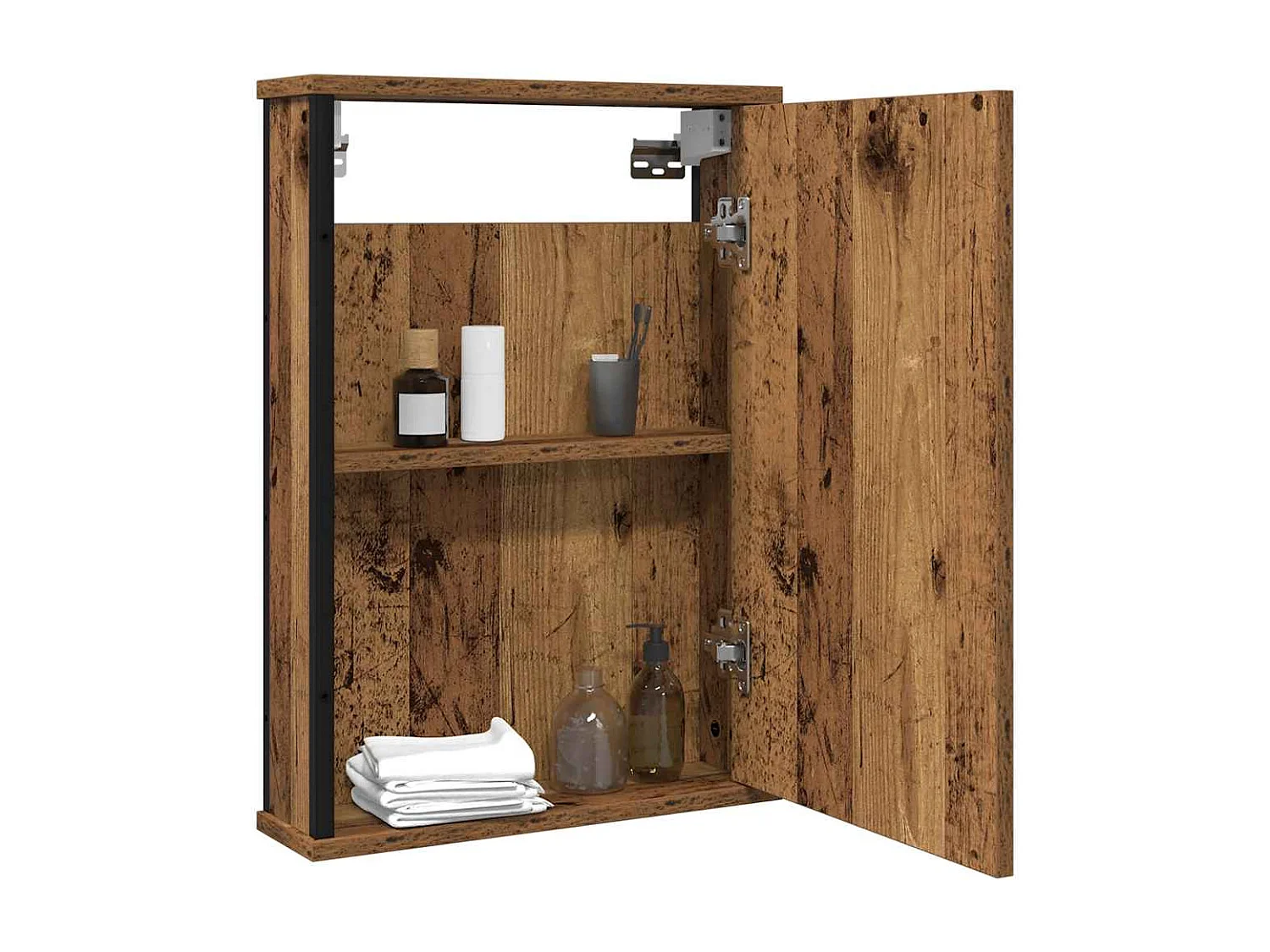 Armoire à miroir de salle de bain vieux bois bois d'ingénierie