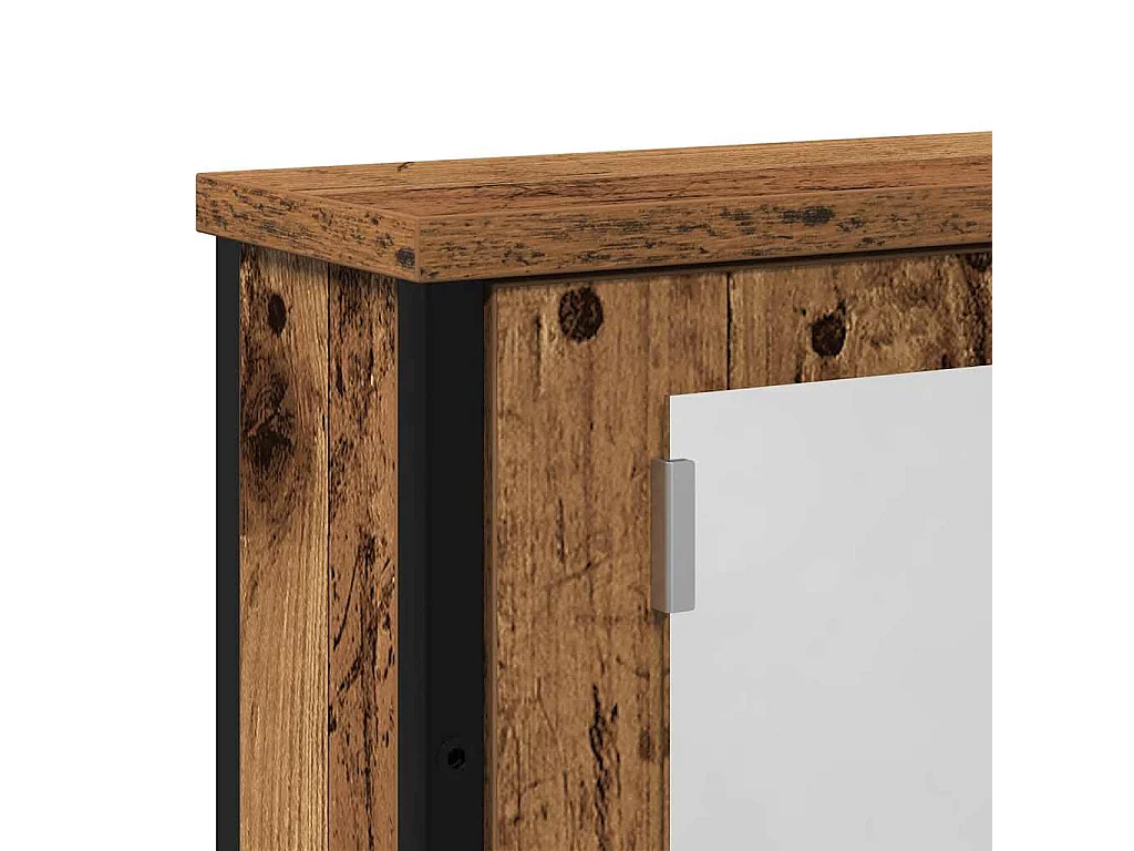 Armoire à miroir de salle de bain vieux bois bois d'ingénierie