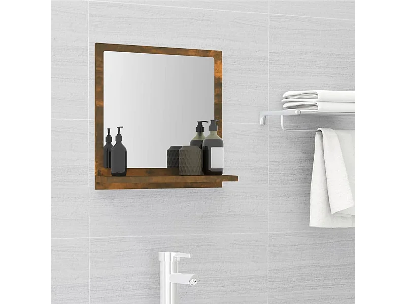Miroir de bain Chêne fumé 40x10,5x37 cm Bois d'ingénierie