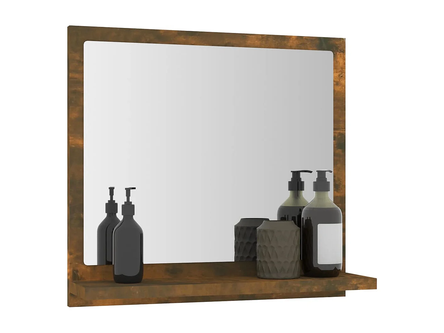 Specchio da bagno in rovere affumicato 40x10,5x37 cm in legno ingegnerizzato