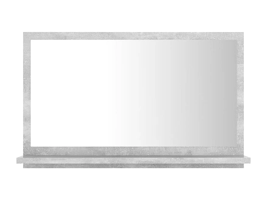 Specchio da bagno grigio cemento 60x10,5x37 cm in truciolato