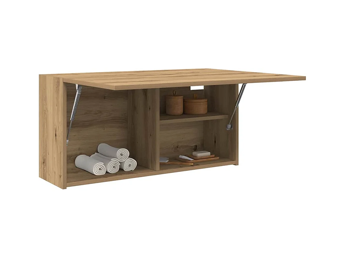 Armoire murale de bain chêne artisanal bois d'ingénierie