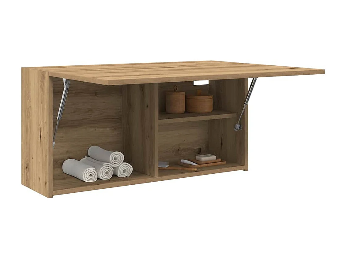 Armoire murale de bain chêne artisanal bois d'ingénierie