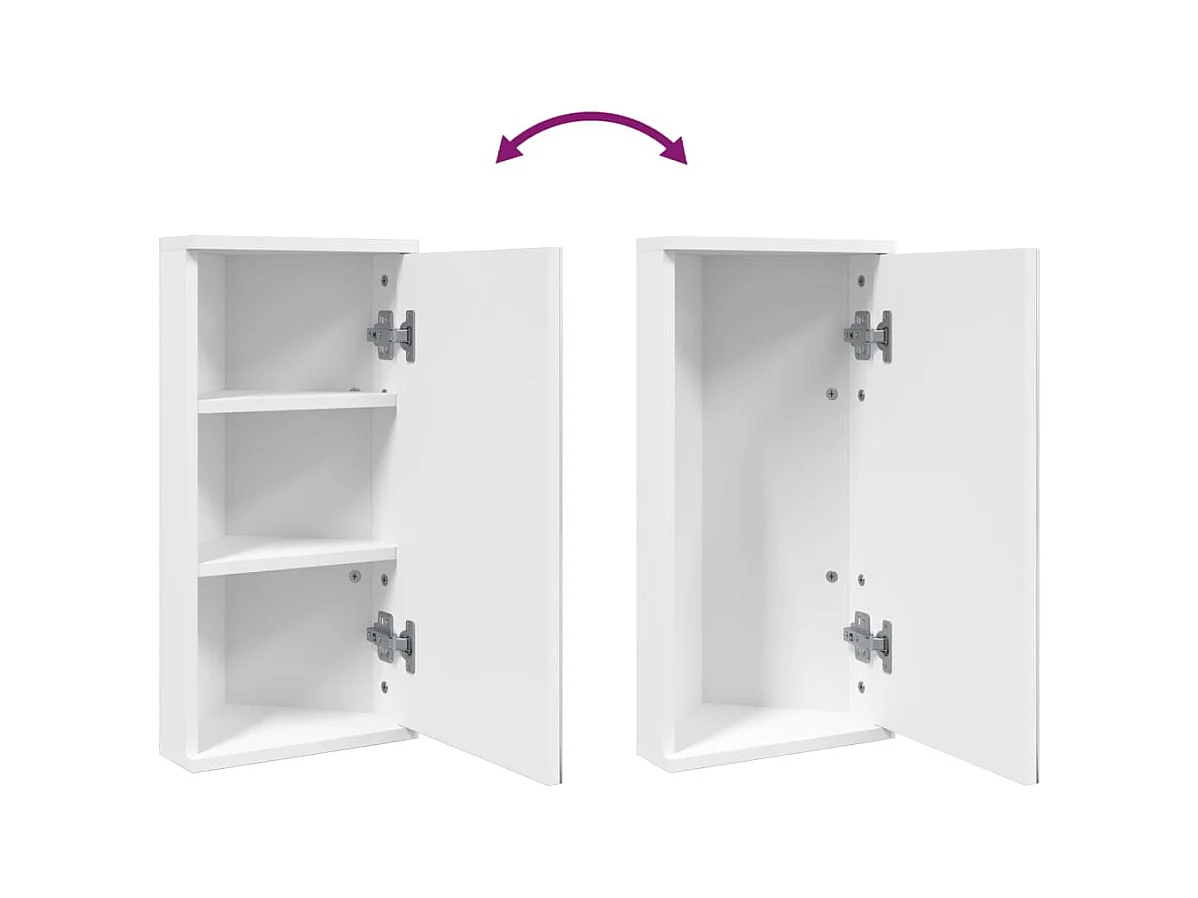 Armoire de bain à miroir d'angle blanc 30x24x60 cm