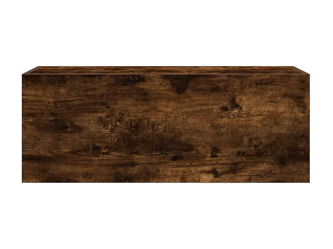 Mueble de baño de pared roble ahumado 80x25x30 cm madera de ingeniería