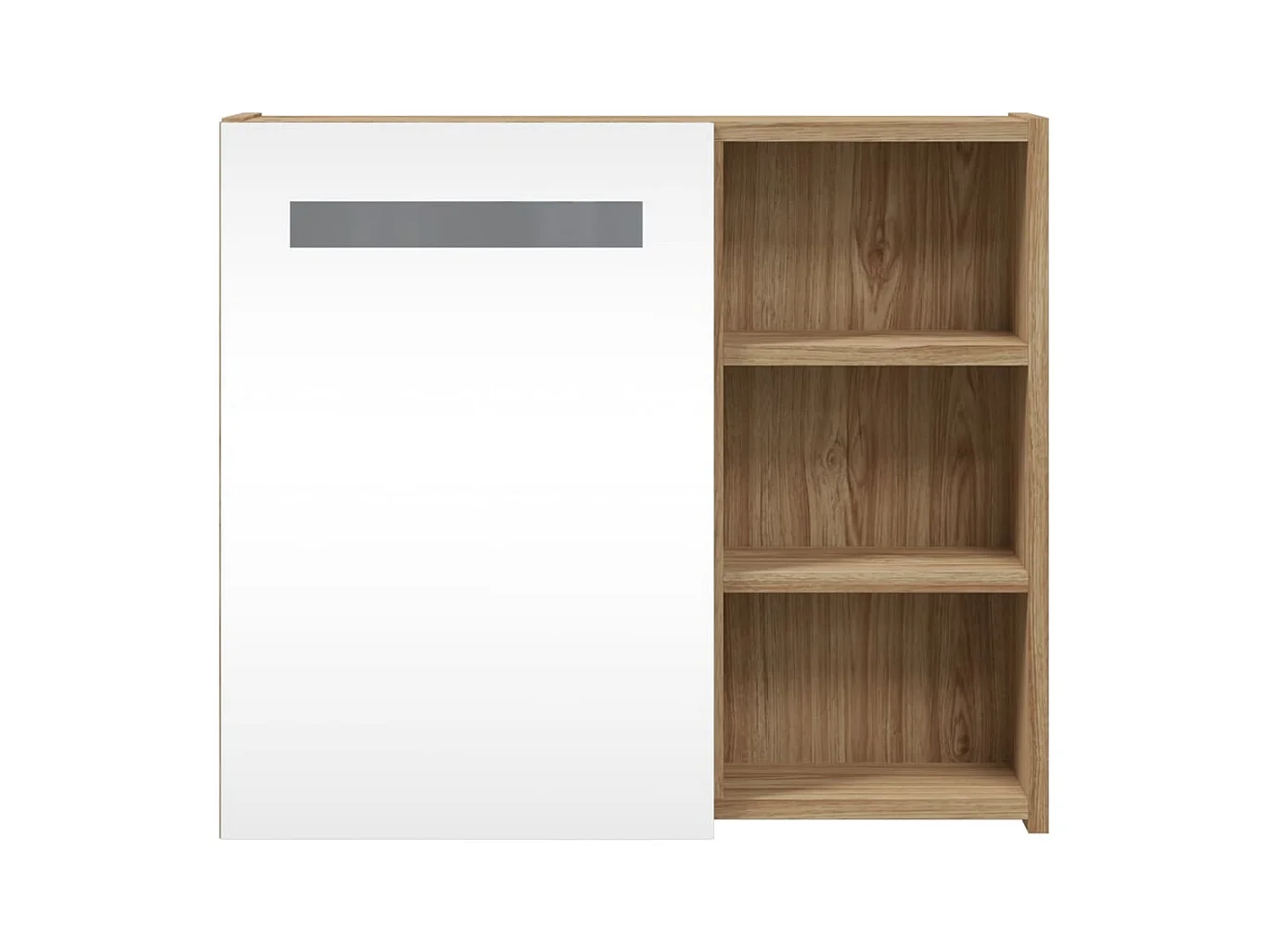 Armoire de salle de bain à miroir avec LED chêne 60x13x52 cm