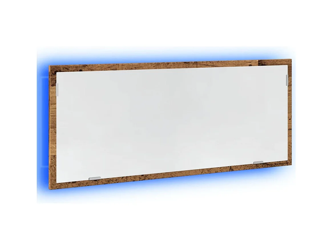 Miroir de salle de bain à LED vieux bois bois d'ingénierie