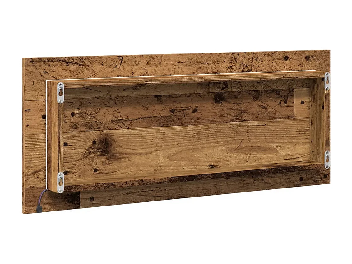 LED badkamerspiegel oud hout bewerkt hout
