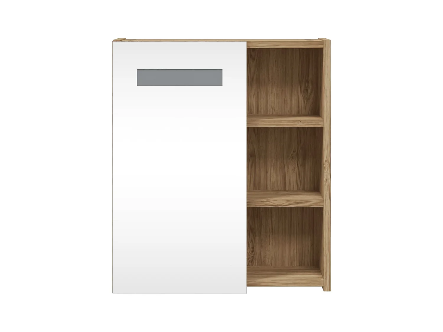 Armoire de salle de bain à miroir avec LED chêne 45x13x52 cm