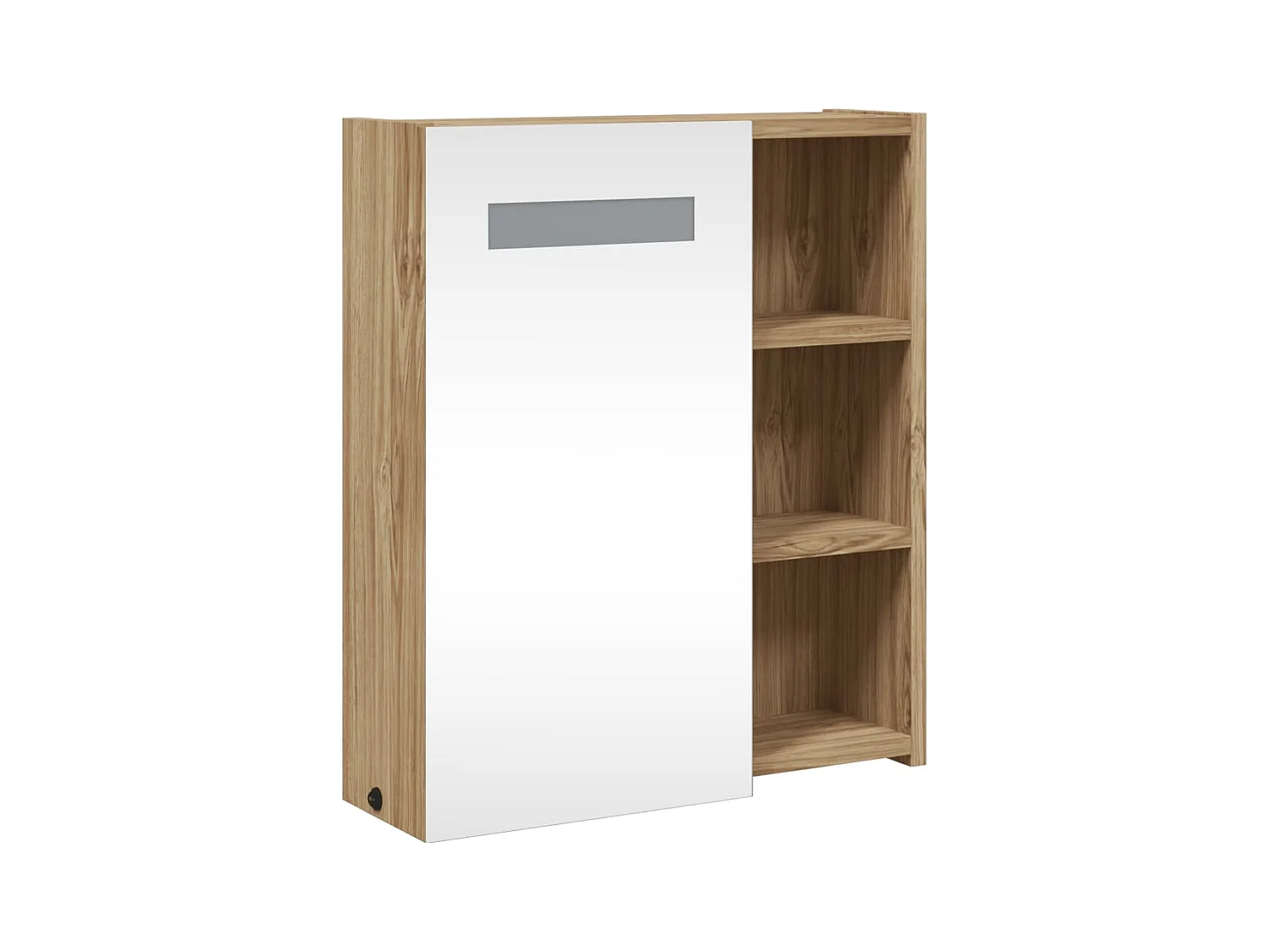 Armoire de salle de bain à miroir avec LED chêne 45x13x52 cm