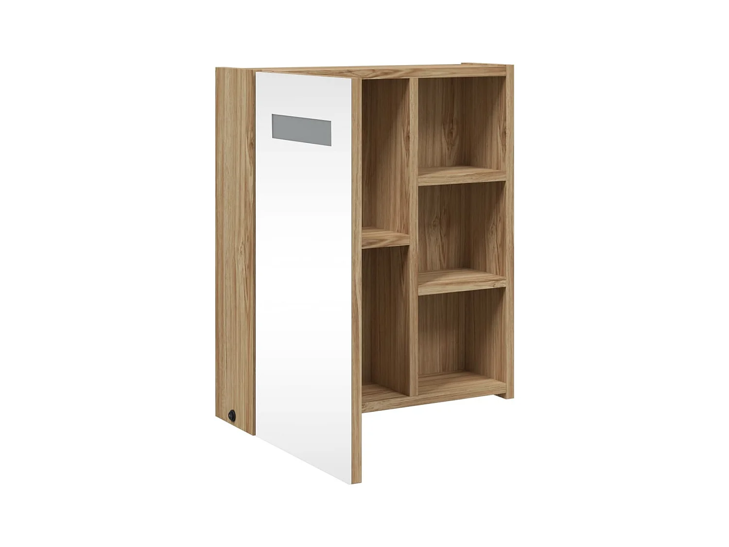 Armoire de salle de bain à miroir avec LED chêne 45x13x52 cm