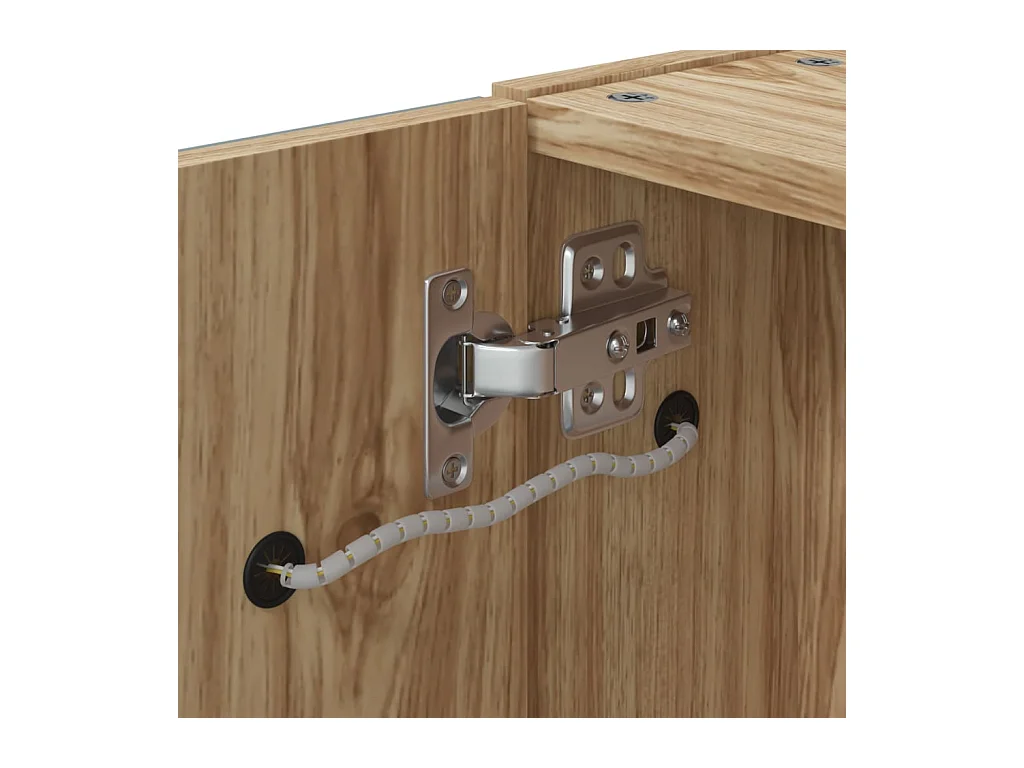 Armoire de salle de bain à miroir avec LED chêne 45x13x52 cm