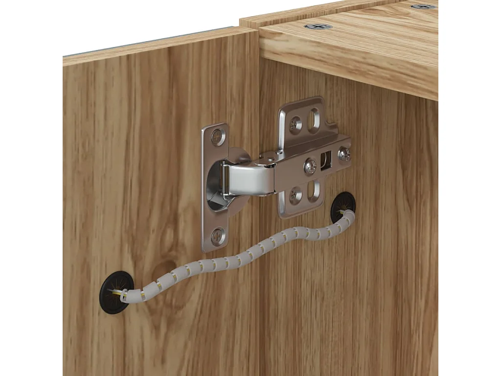 Mobiletto specchio da bagno con LED rovere 45x13x52 cm