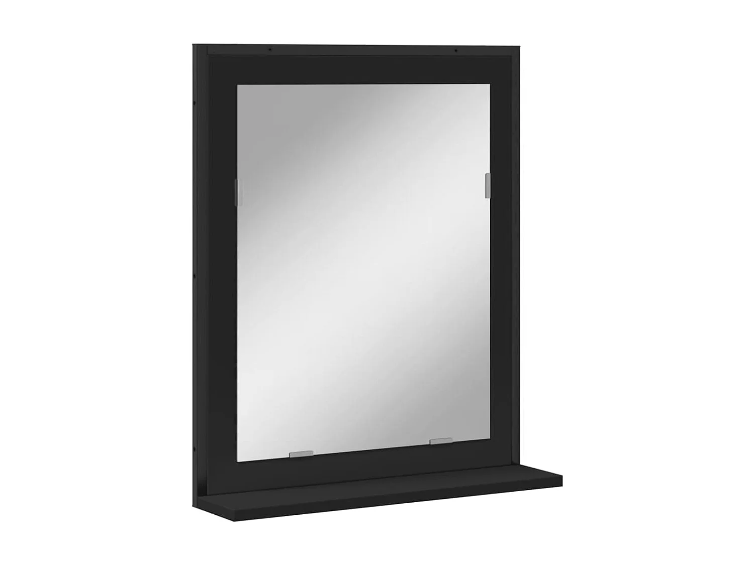 Miroir de salle de bain avec étagère noir bois d’ingénierie
