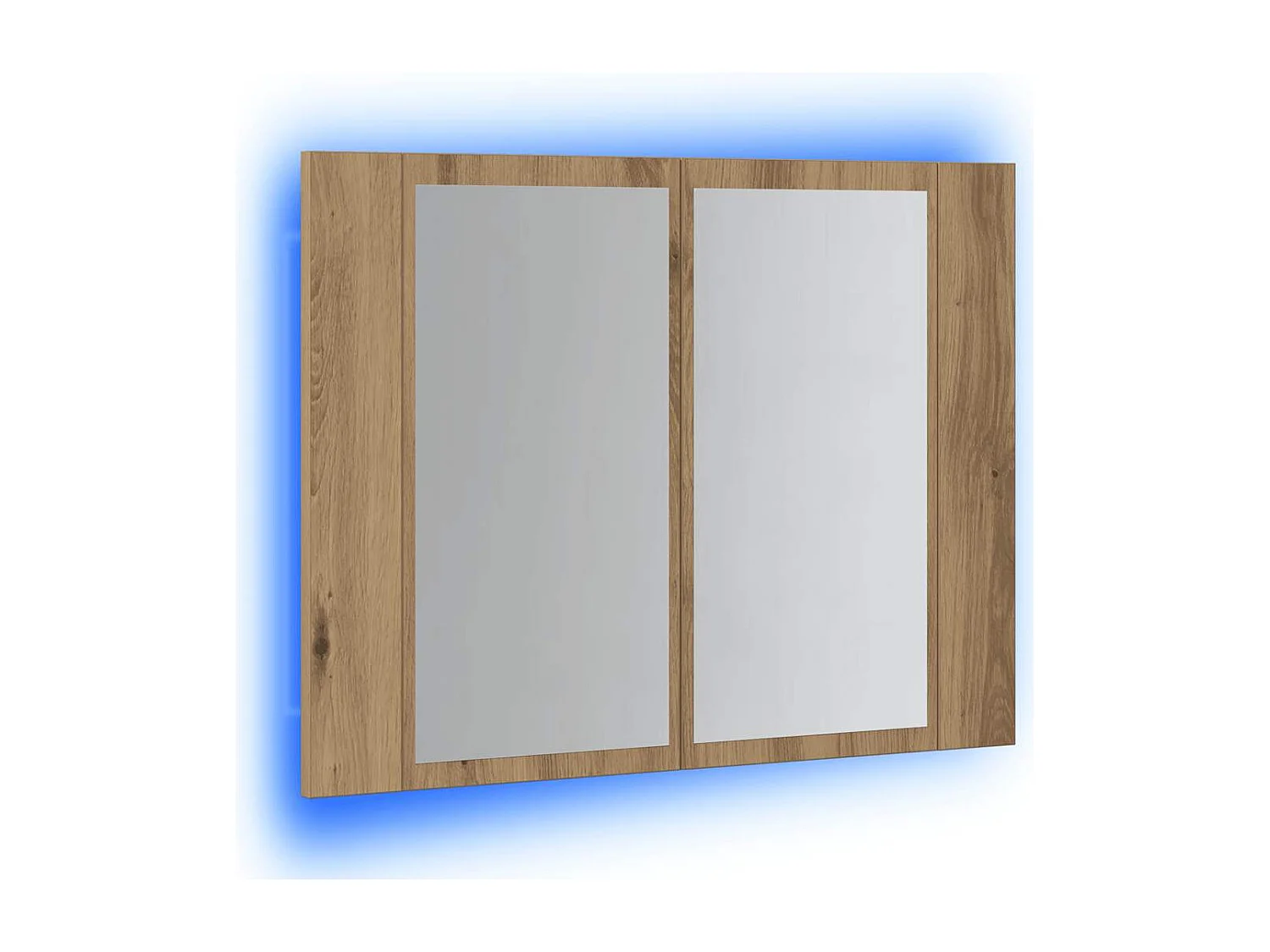 Armoire à miroir LED chêne artisanal 60x12x45cm bois ingénierie