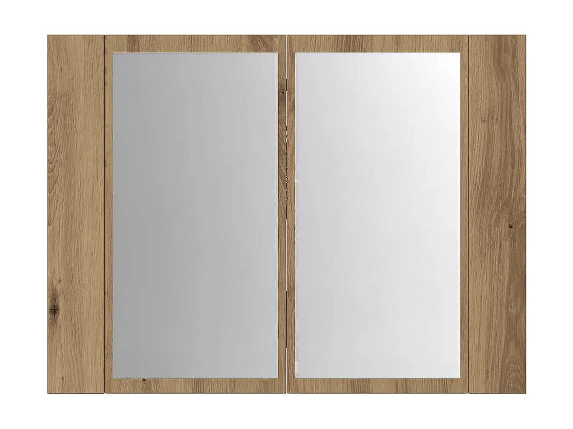 Armario con espejo LED fabricado a mano en roble 60x12x45cm madera de ingeniería