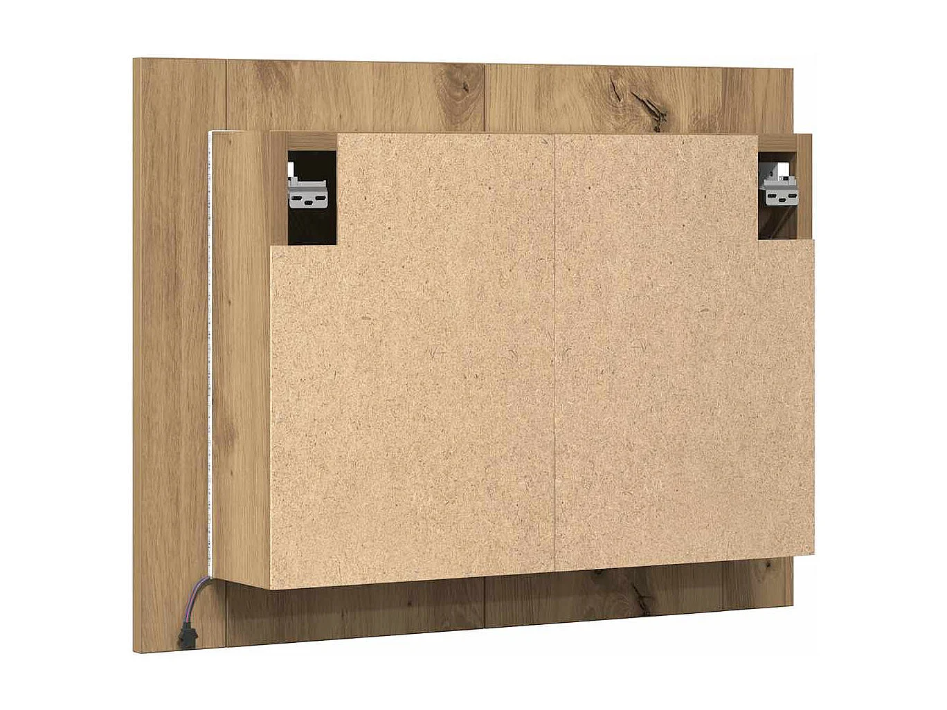 Armario con espejo LED fabricado a mano en roble 60x12x45cm madera de ingeniería