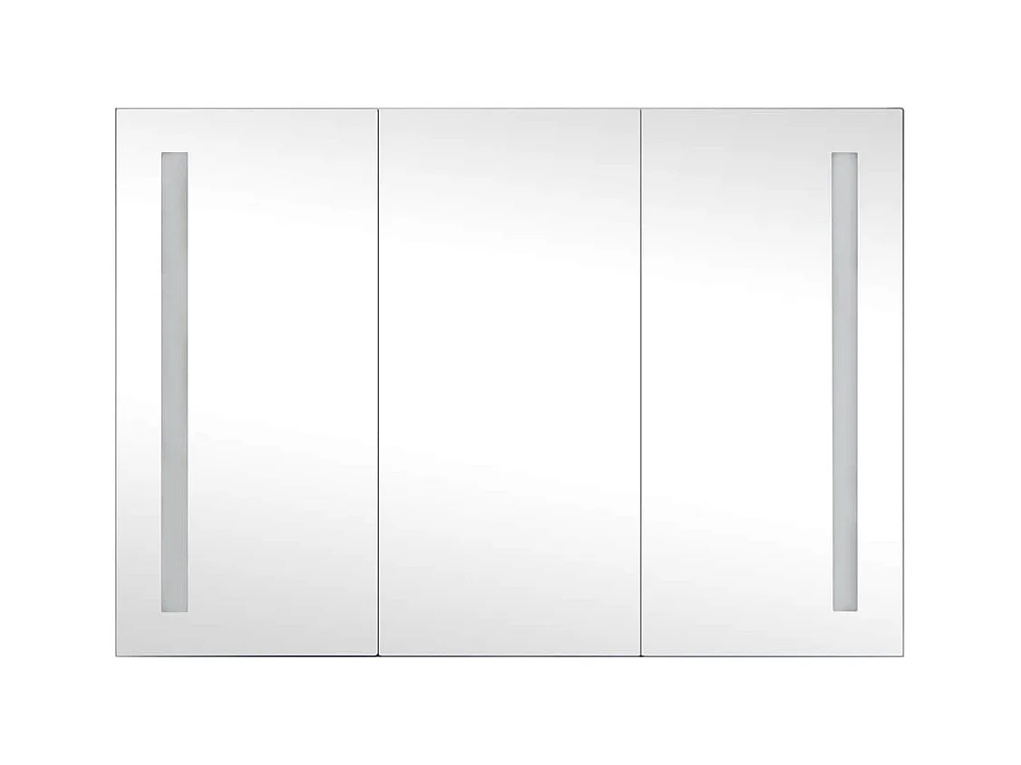 Mobiletto bagno con specchio LED 89x14x62 cm