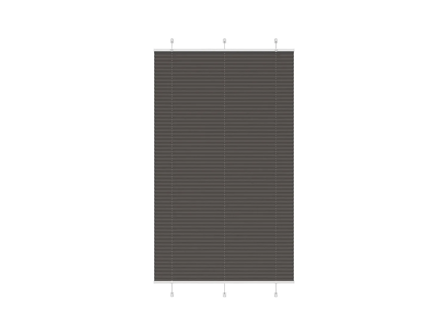 Tenda plissettata nera 115x200 cm larghezza tessuto 114,4 cm poliestere