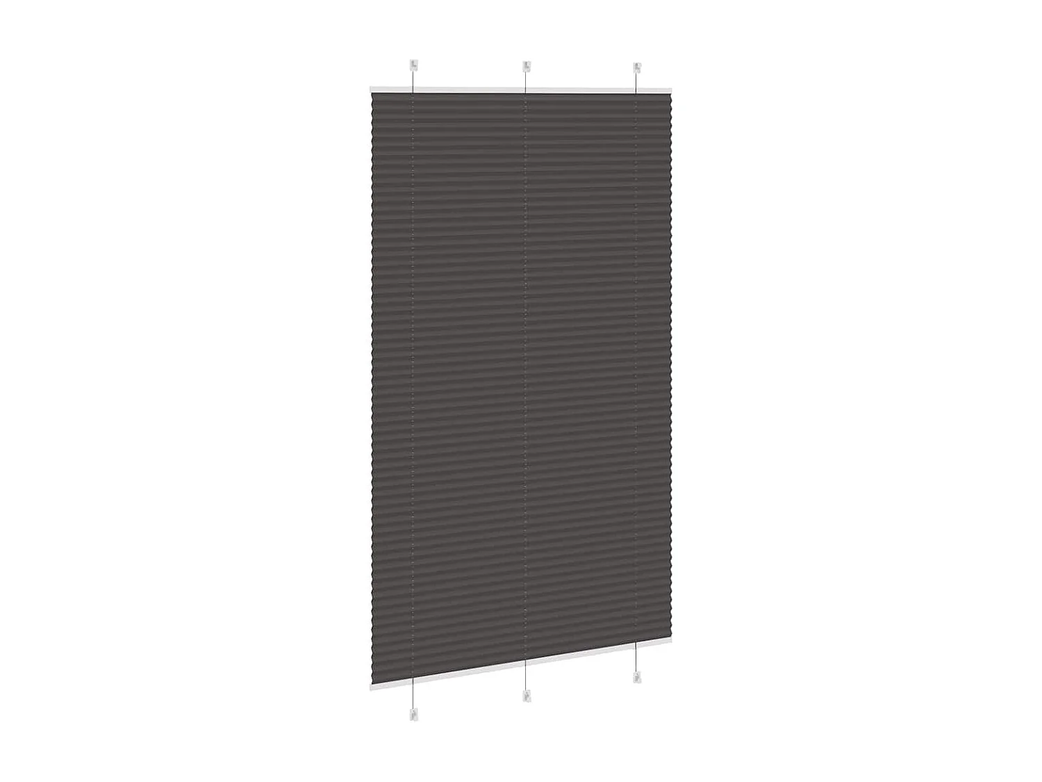 Tenda plissettata nera 115x200 cm larghezza tessuto 114,4 cm poliestere