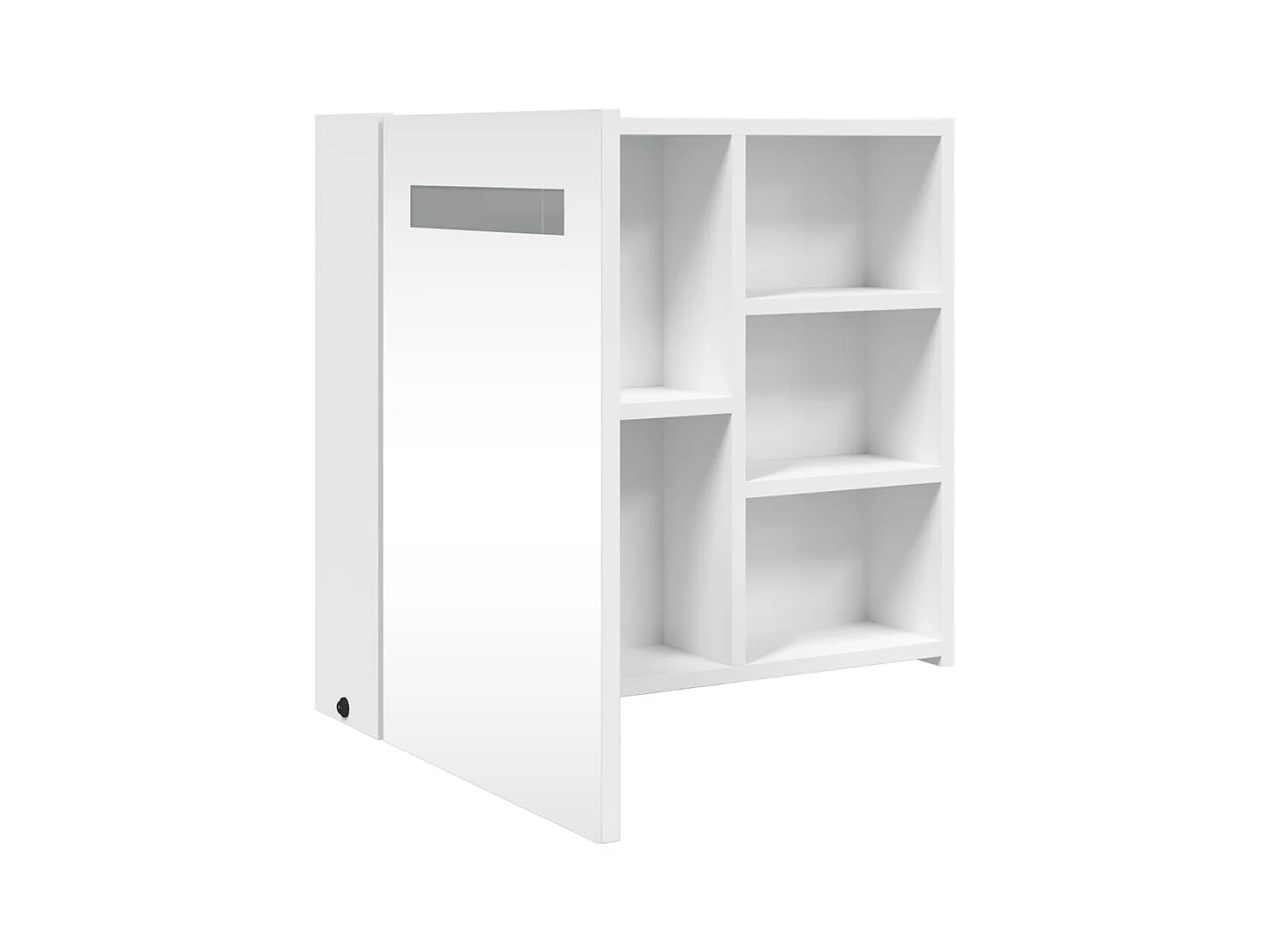 Mobiletto specchio da bagno con LED bianco 60x13x52 cm