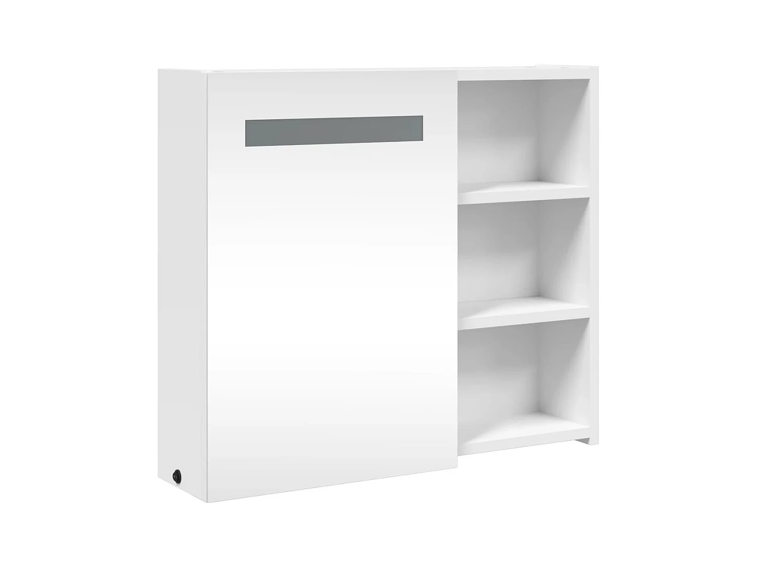 Mobiletto specchio da bagno con LED bianco 60x13x52 cm