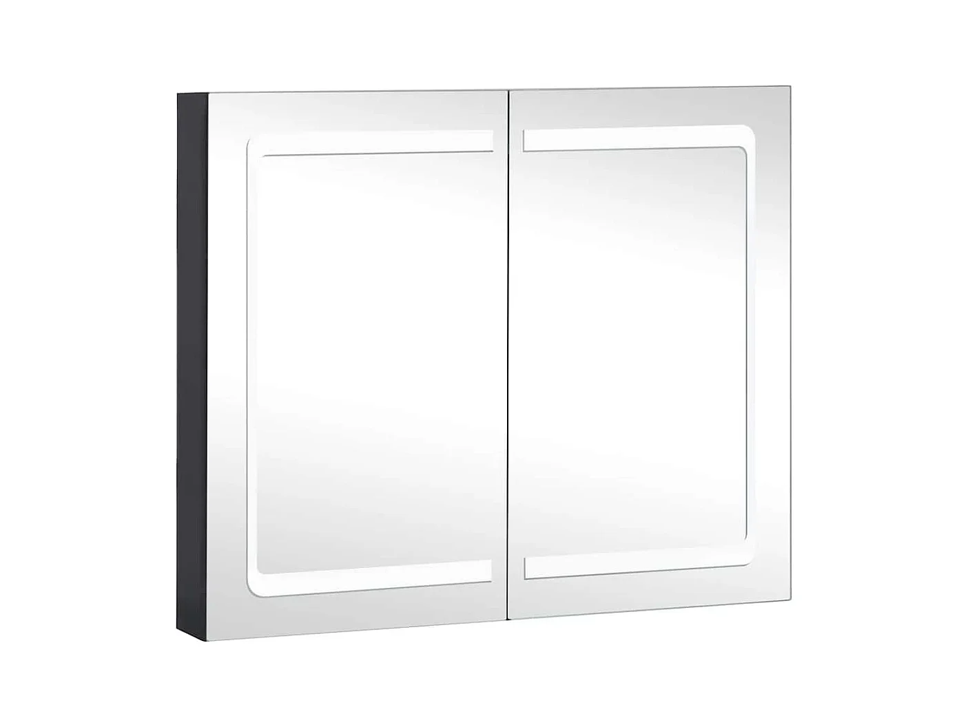 Mobiletto da bagno con specchio LED 80x12,2x68 cm