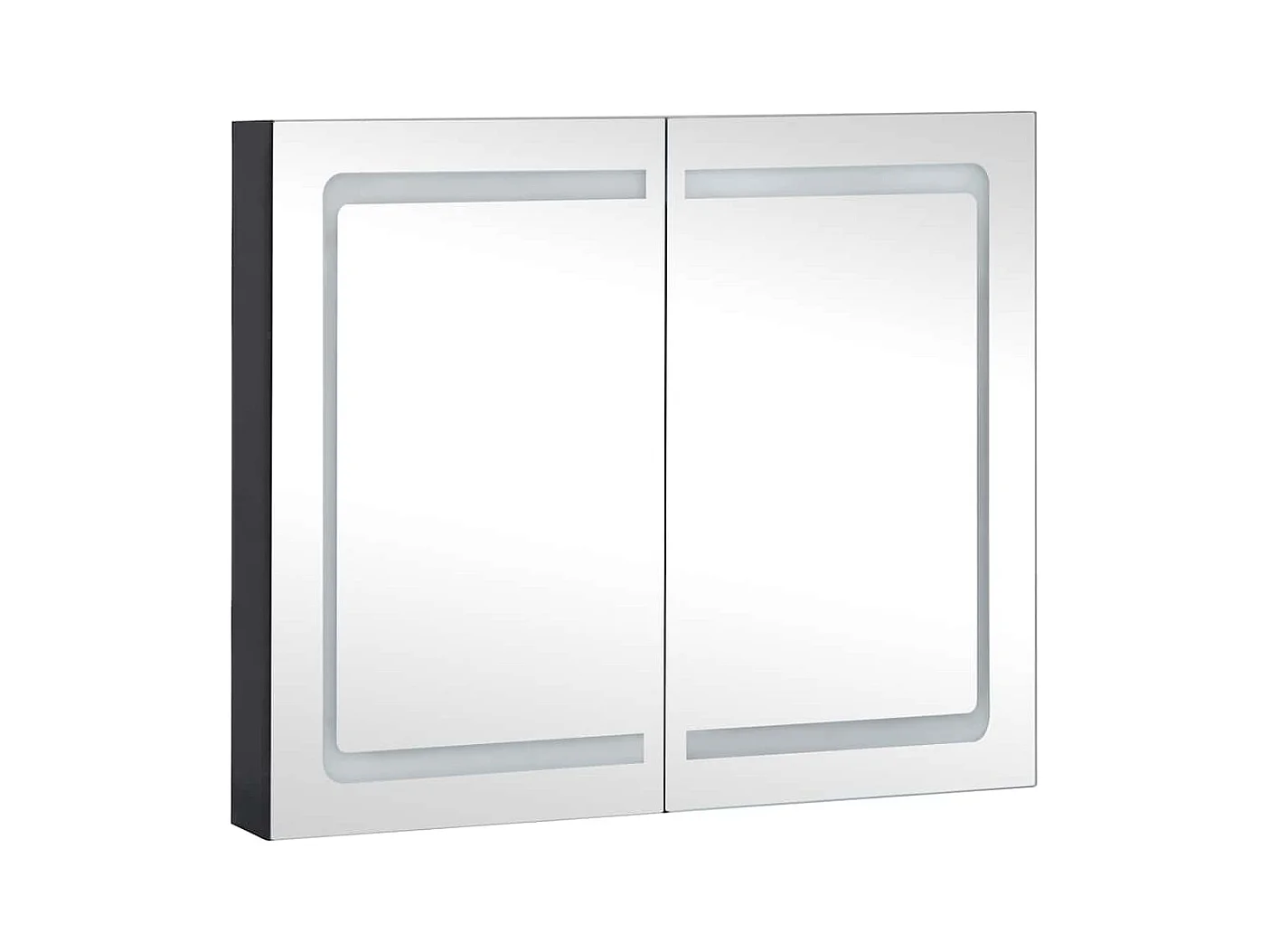 Mobiletto da bagno con specchio LED 80x12,2x68 cm