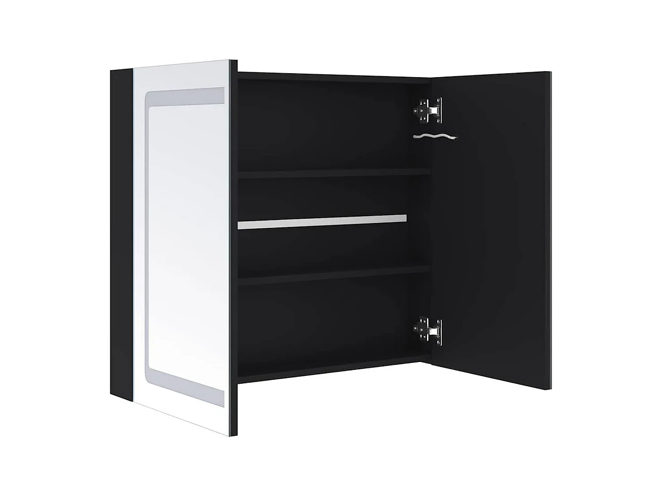 Mobiletto da bagno con specchio LED 80x12,2x68 cm