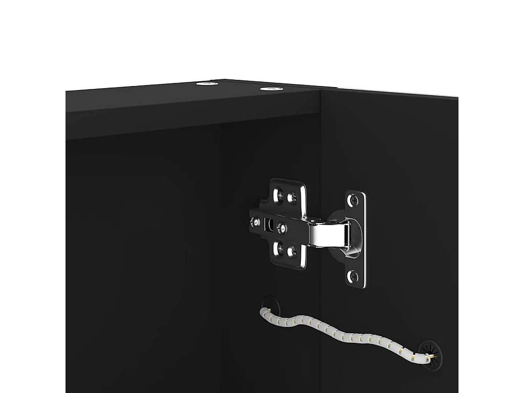 Mobiletto da bagno con specchio LED 80x12,2x68 cm