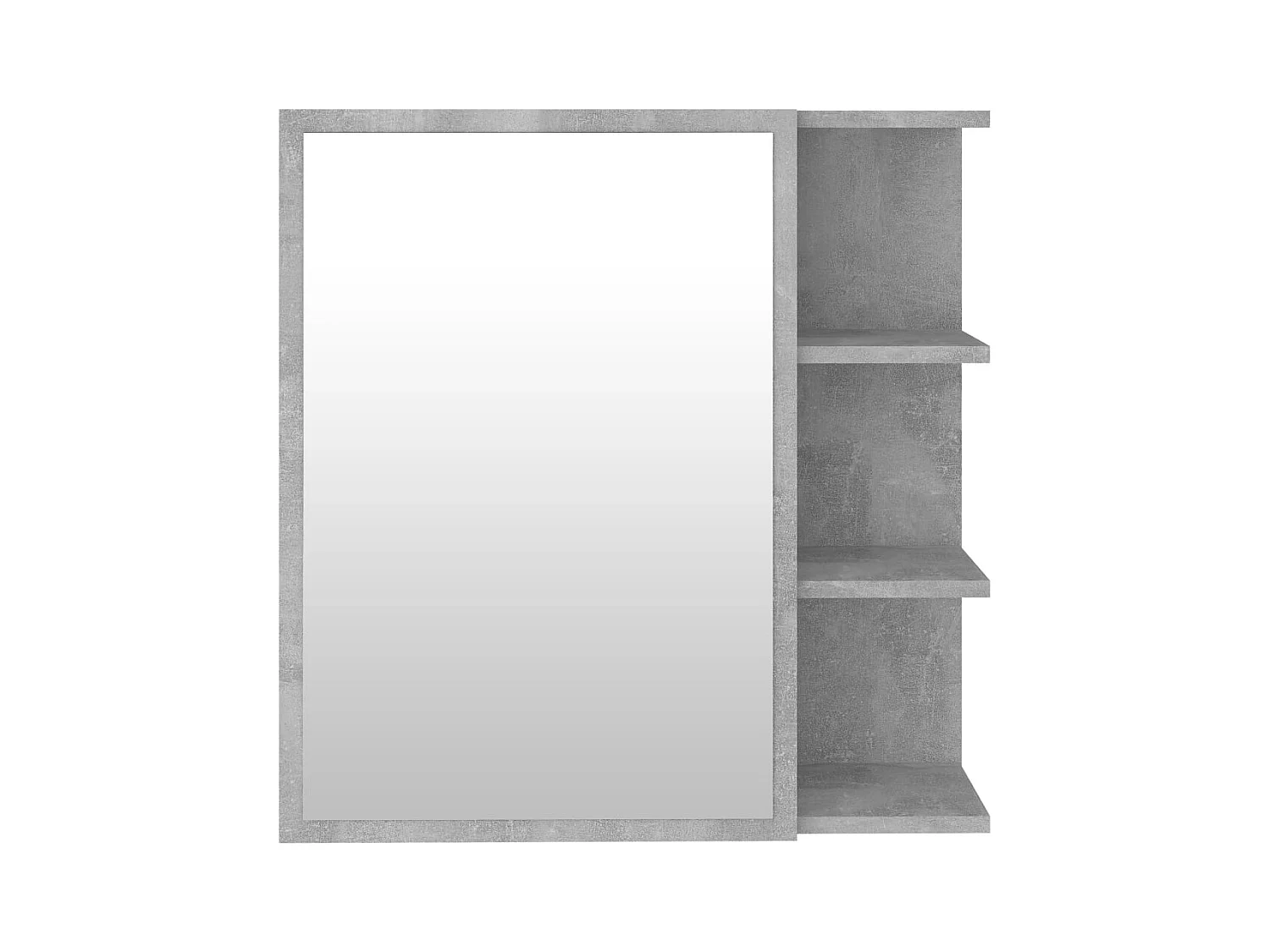 Mobiletto per bagno con specchio in legno ingegnerizzato grigio cemento