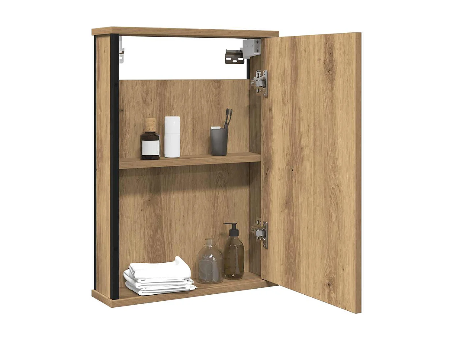 Armoire à miroir de salle de bain chêne artisanal 42x12x60 cm