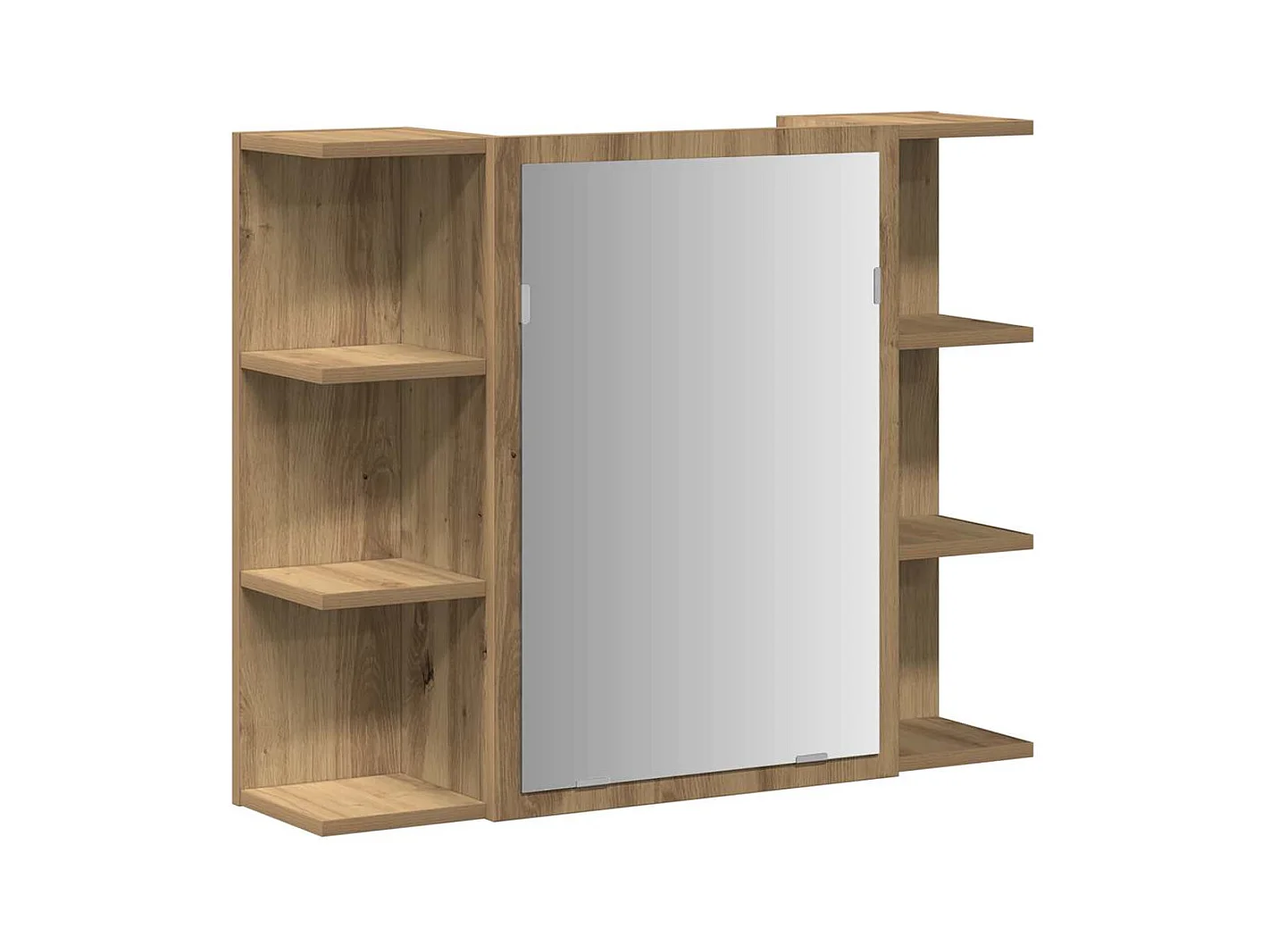 Mueble de baño con espejo fabricado artesanalmente en roble 80x20,5x64 cm