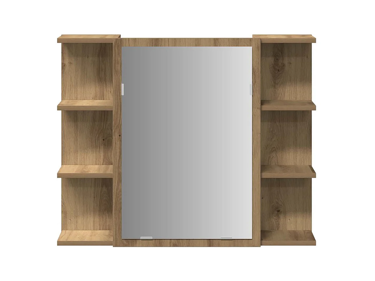 Mueble de baño con espejo fabricado artesanalmente en roble 80x20,5x64 cm