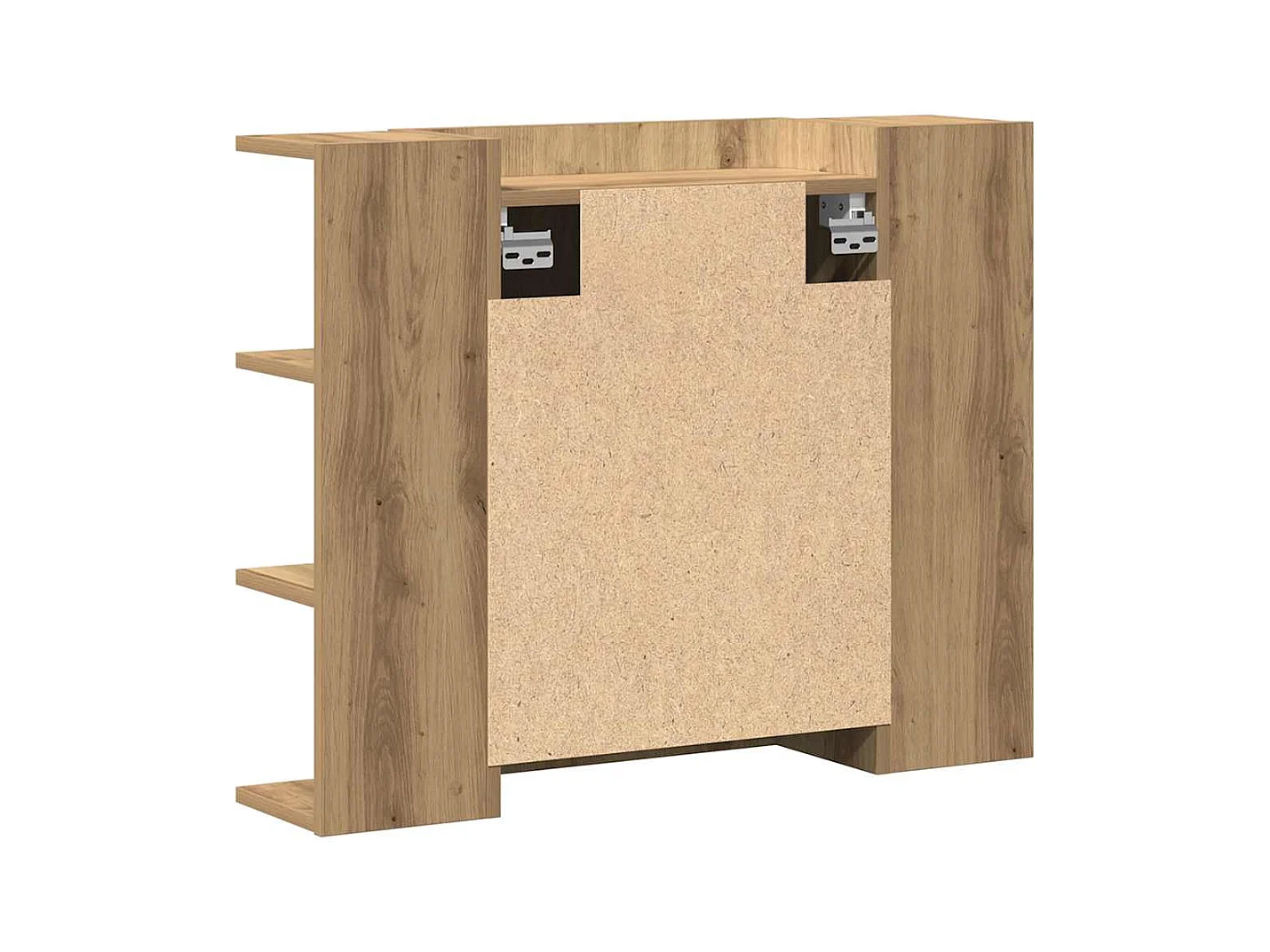 Mueble de baño con espejo fabricado artesanalmente en roble 80x20,5x64 cm