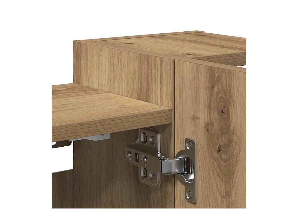 Mueble de baño con espejo fabricado artesanalmente en roble 80x20,5x64 cm