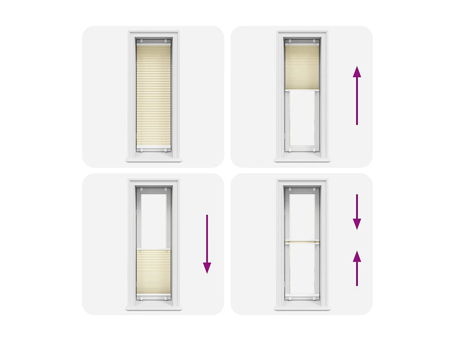 Store plissé crème 45x100 cm largeur du tissu 44,4 cm polyester