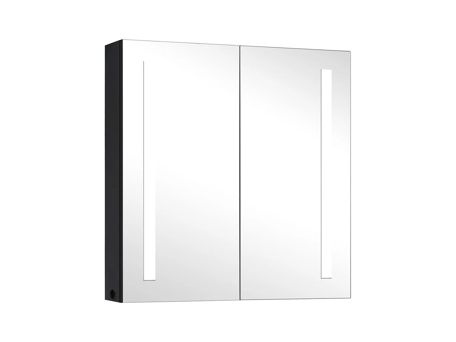 Mobiletto bagno con specchio LED 62x14x60 cm