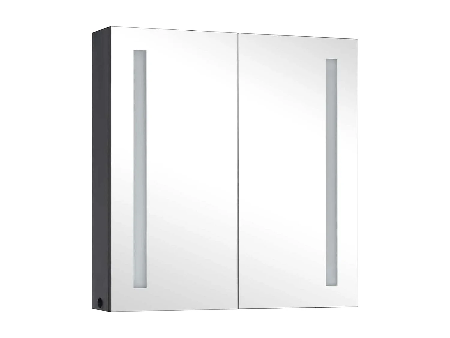 Mobiletto bagno con specchio LED 62x14x60 cm