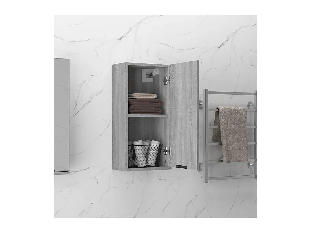 Sonoma grijs wandmodel badkamerkast 32x20x67 cm