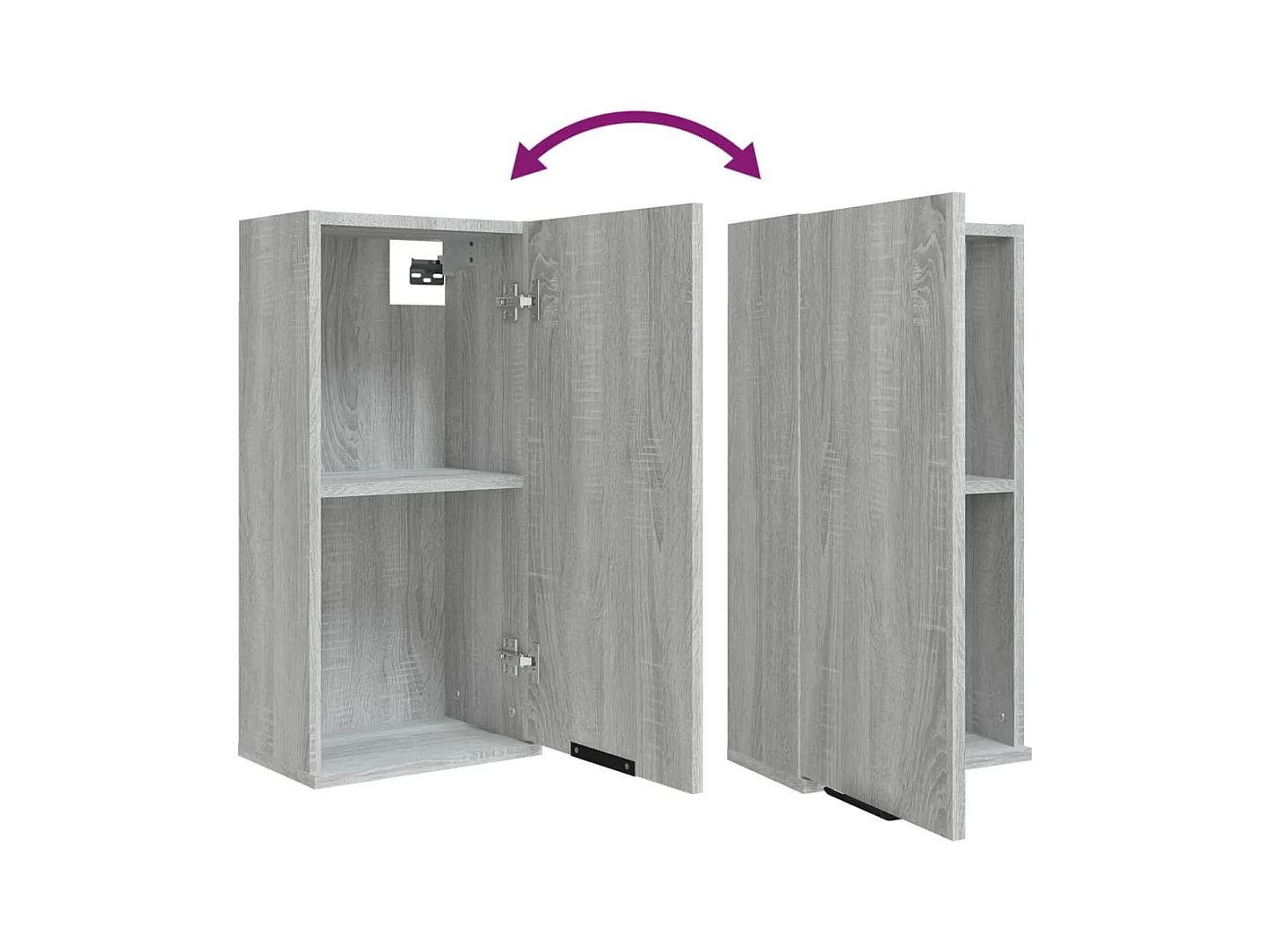 Sonoma grijs wandmodel badkamerkast 32x20x67 cm