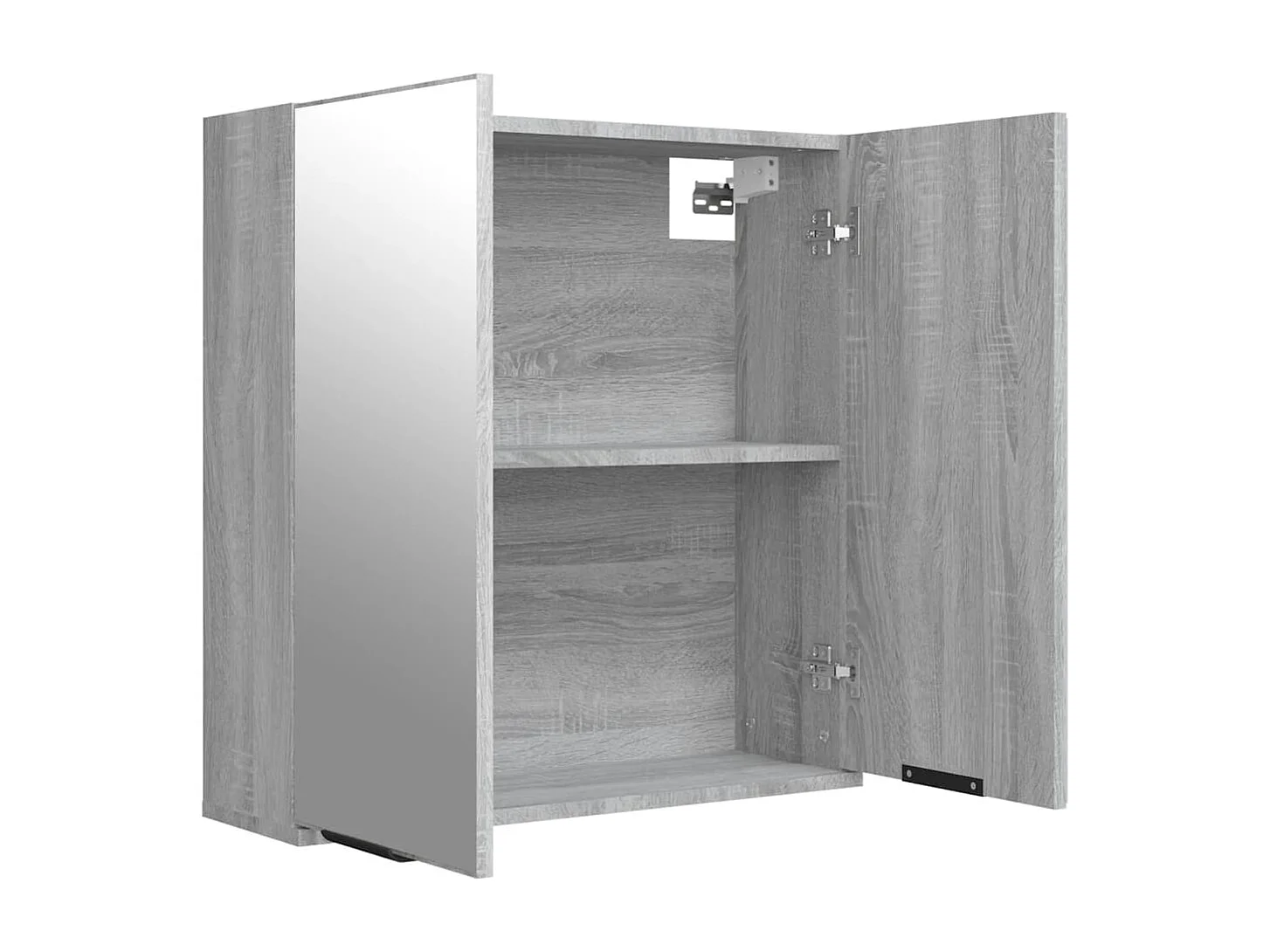 Mueble de baño con espejo Sonoma gris 64x20x67 cm