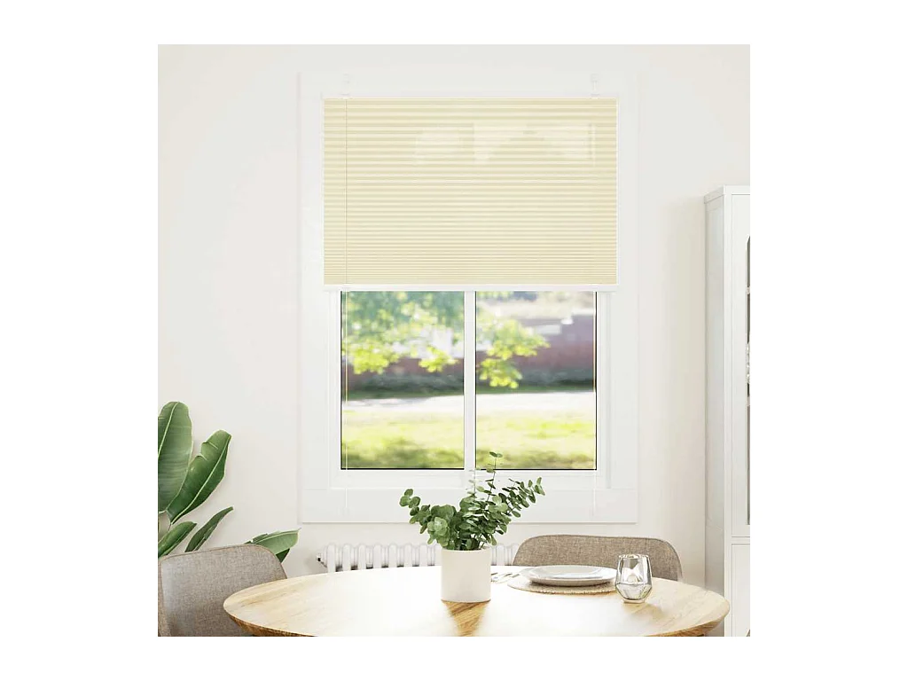Tenda plissettata color crema 90x100 cm larghezza tessuto 89,4 cm poliestere