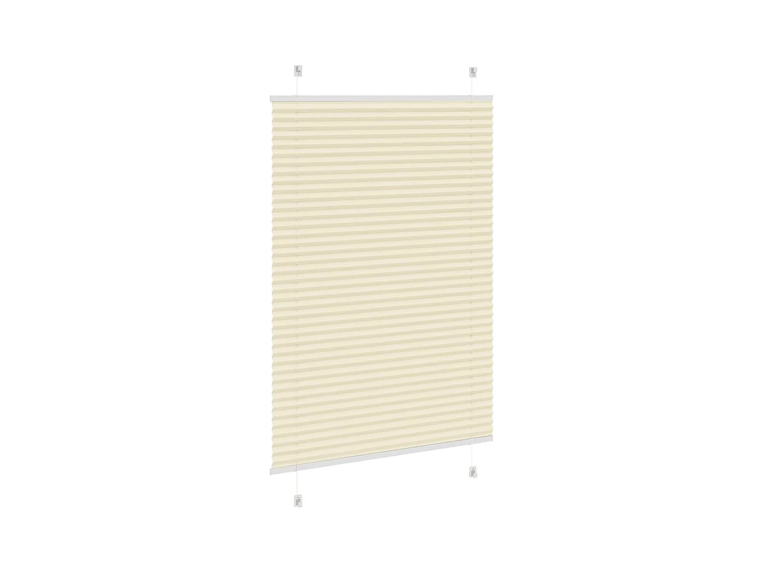 Tenda plissettata color crema 90x100 cm larghezza tessuto 89,4 cm poliestere