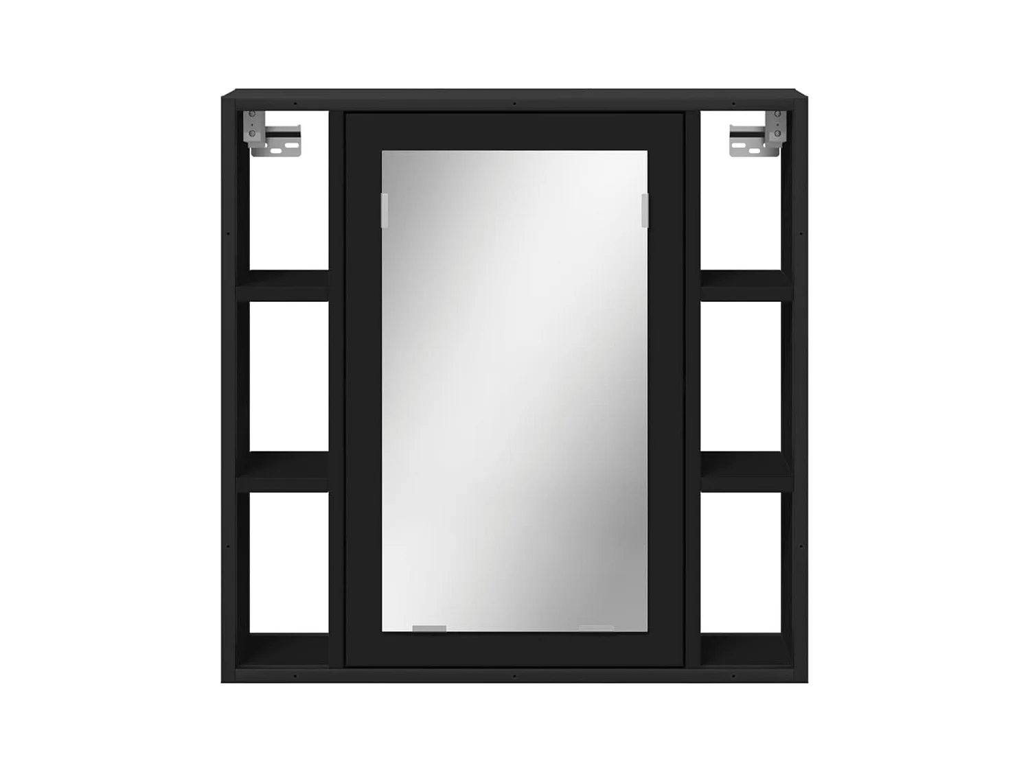 Armoire de salle de bain à miroir noir bois d'ingénierie