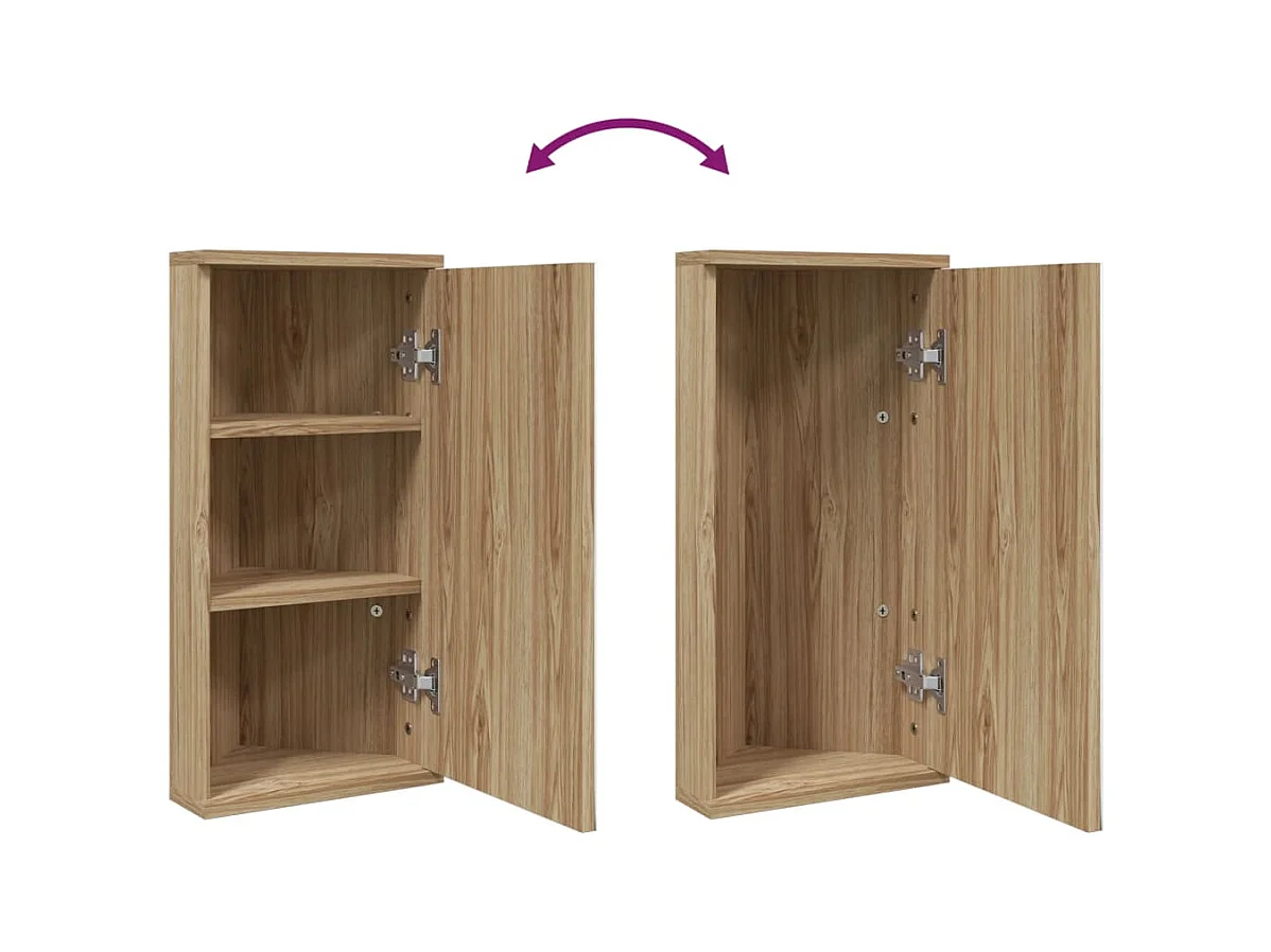 Armoire de bain à miroir d'angle chêne 30x24x60 cm