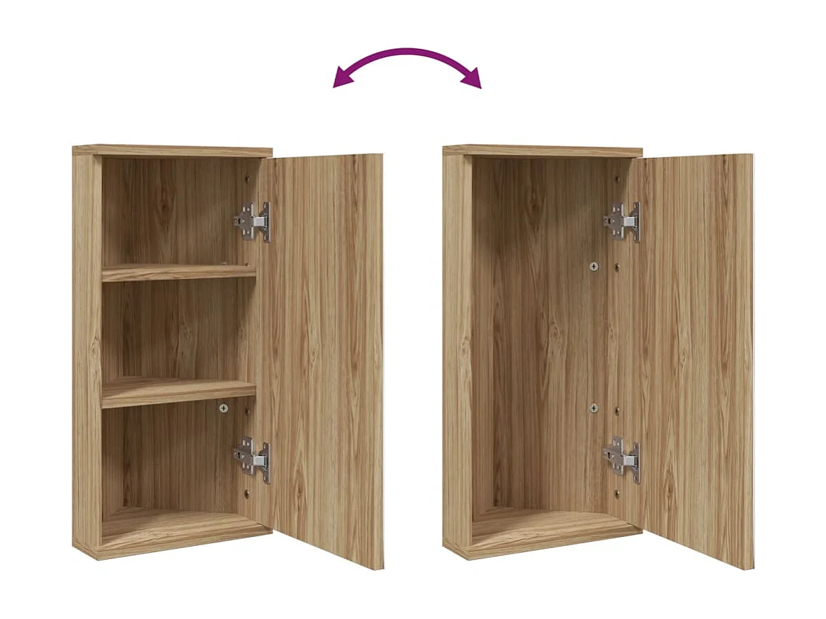 Mueble de baño esquinero con espejo de roble 30x24x60 cm