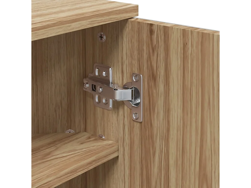 Mueble de baño esquinero con espejo de roble 30x24x60 cm